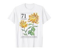 71 Years Loved and Blessed Floral Flower Stamp 71st Birthday T-Shirt