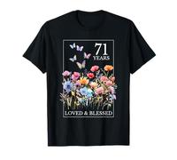71 Years Loved Blessed Butterfly Flower Stamp 71st Birthday T-Shirt