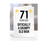 71 Years Old, Officially a Grumpy Old Man Card, Funny, Joke, Gift, 71st Happy Birthday, Presents for, Dad, Daddy, Grandad, Husband, Uncle, Him, Male, A5-164_43