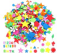 710 Pcs Foam Stickers Assorted Colors Self-Adhesive Geometry Stickers for DIY Art Crafts EVA Foam Shapes for Kids Colorful Circle Square Triangle Stickers for Scrapbooking Card Making School Projects