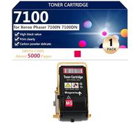 7100 Compatible Replacement Toner Cartridge for Xerox Phaser 7100N 7100DN Printer, High Yield 5000 Pages, Easy to Install,Magenta-1 pack