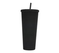 710ml Insulated Tumbler with Lid & Straw, Leak Proof ABS Cup Black | 710ml stainless steel insulated tumbler, iridescent diamond-textured finish, includes lid and straw