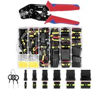 711 Pcs Waterproof Wire Connectors with Tool for Cars, Boats & Motorcycles, Automotive Male/Female 1/2/3/4/5/6 Pin 22-16AWG Crimping