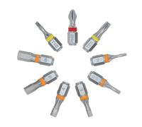 711L Color-Coded 9-Piece Hex Bit Set - 1/4” Drive | Extra 1mm Extended Base for Quick Release | Laser-Engraved Sizes | S2 Alloy Steel for Durability