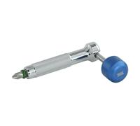 711L Lollipop Bit Driver - Pocket EDC Screwdriver with Retractable Lever for Extra Torque - Interchangeable 1/4" Hex Bit Driver (Stainless Steel Blue)