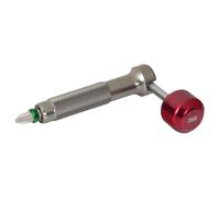 711L Lollipop Bit Driver - Pocket EDC Screwdriver with Retractable Lever for Extra Torque - Interchangeable 1/4" Hex Bit Driver (Space Gray & Red)