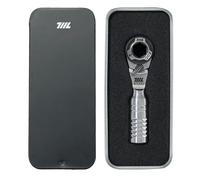 711L Mini Ratchet Wrench TG - One of The World's Smallest 1/4" EDC Ratchet Wrench for Tight Spaces - Stainless Steel - for Double-Ended Bits
