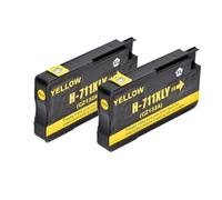 711XL Ink Cartridge Compatible With Designjet T120 24 T120 610 T520 24 T520 36 T520 610 520 914 Printers 2Pcs(Yellow)