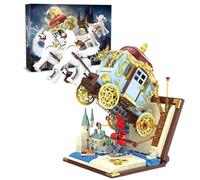 712Pcs Princess Coach Building Block, 2-in-1 Fairytale Carriage Model