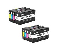712XL Ink Cartridges Compatible For HP DesignJet T210 T230 T250 T630 | 3ED71A 3ED67A, T650, XL Capacity(2Set)