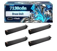 7130cdn Drum Unit Compatible for Dell 7130cdn 7130dn Printers, With Chip Large Capacity 80000 Pages (4 Pack Black)