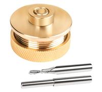 71333 Router Bits Solid Brass Inlay Kit for 1/4 Templates for High RPM Routing, Includes 1/8" Carbide Router Bit/Cutter + 1/4" Shank, Universal Bushing, Retainer Nut, Collar and Alignment Pin