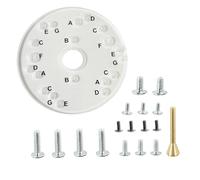 71369 Router Base Plate 6-1/2 inch Diameter Transparent Substrate With letter Marked Holes (w/Centering Pin, Screws) Replacement Fit For Porter Cable Craftsman Dewalt Hitachi Ryobi Bos-ch etc Router