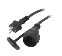 71472 Extension cable sockets: 1 PVC black 3x1.5mm2 5m 10A Goobay