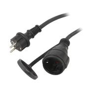71475 extension cable sockets: 1 PVC black 3x1.5mm² 10m 10A Goobay