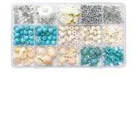715Pcs Ocean Inspired Jewelry Making Set, Combining Turquoise and Starfish Charm Jewelry, Including Alloy Marine Life Bead Penda-About715Pcs-1Set