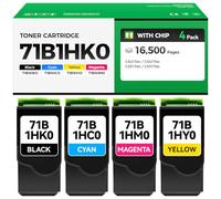 71B1HK0 Toner Cartridge for Lexmark Printer CS417dn CX417de CS517de CX517de | Replacement with Lexmark 71B1HK0 71B1HC0 71B1HM0 71B1HY0 Toner Cartridge Set with Chip 4-Pack Black Cyan Magenta Yellow