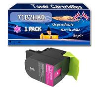 71B2HK0 Toner Cartridges Compatible for Lexmark 71B2HC0 71B2HM0 71B2HY0 CS417dn CS517de CX417de CX517de Printers, High-Definition Printing Effect with Chip, 7000 Pages (1 Pack Magenta)