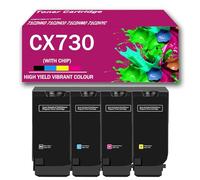 71C2HK0 71C2HC0 71C2HM0 71C2HY0 Toner Cartridge, Compatible BK/C/M/Y Toner Replacement for Lexmark CS730de CS735de CX730de CX735adse CX737adzse Printers, High Yield,4Color-1Pack