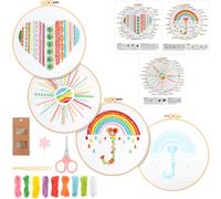 71Nmly 3 Embroidery Kit for Beginners,Cross Stitch Kits for Kids and Adults Beginners,Embroidery Starter Kit to Learn Different Stitches for Craft Lover Hand Stitch Sewing Set with Instructions