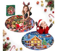 71Pcs Christmas Jigsaw Kids - Jigsaw Puzzles for Kids | Large Floor Puzzles for Toddlers, Shimmery. Preschool Educational Learning Toys, Ages 4-6, Perfect Christmas Party Gift.