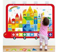 71Pcs Felt Story Board Set, 3.5 Ft Toddlers Shapes Tangrams Castle Themed Early Learning Storytelling Flannel Board Classroom Educational Learning Play Kit, Interactive Teaching Kit for Boys Girls