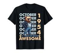 71st Birthday Bear Legends October 1954 71 Years Old Mens T-Shirt