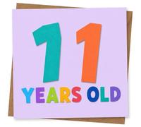 71st Birthday Card, 11th Birthday Card for Boy or Girl, Fun Colourful Number Design, 11 Years Old Greeting for Tween Celebration