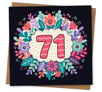 71st Birthday Card for Her, Funny Floral Design