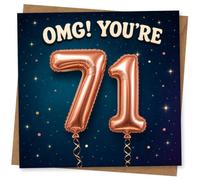 71st Birthday Card for Her, Funny Starry Balloons Design