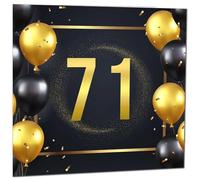71st Birthday Card for Men Women - Black & Gold Birthday Card for 71 Year old Woman Nan Grandma Mum Aunt Ladies Nan Friend Sister Seventy One Seventy First Nanny