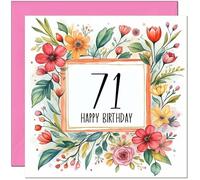 71st Birthday Card for Women - Any Age - Floral Birthday Card for 71 Year old Woman Nan Grandma Mum Aunt Ladies Nan Friend Sister Seventy One Seventy First Nanny