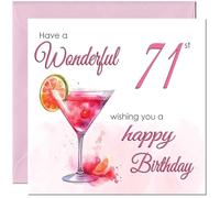 71st Birthday Card for Women - Ladies Elegant Birthday Cards for 71 year old woman Seventy One Seventy First Mum Sister Grandma Aunt Niece Nanny for her Mother Wife Girlfriend