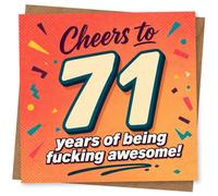 71st Birthday Card, Funny Confetti Design