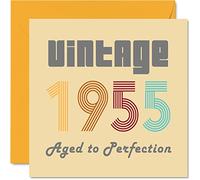 70th Birthday Cards for Men Women - Vintage 1955 Aged To Perfection - 70 Birthday Card Funny for Her Him, 145mm Greeting Cards Mum Dad Grandad Grandpa Grandma Nanny