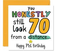 71st Birthday Cards for Men Women - From a Distance - Happy Birthday Card for 71 Year Old Man Woman Grandad Uncle Brother Auntie, 145mm Bday Greeting Cards