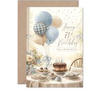 71st Birthday Cards for Women and Men, Rustic Birthday