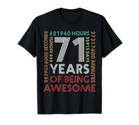 71st Birthday Funny Bday 71 Years Old Retro Birthday T-Shirt