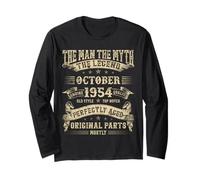 71st Birthday Gifts for Men Mythology of October 1954 Long Sleeve T-Shirt