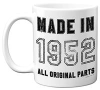 71st Birthday Gifts for Women Men, Made in 1952 Mug, 71st Birthday Mug, Funny Gifts, Birthday Present, Funny Christmas Mugs Gift for Women Men, 11oz White Ceramic Dishwasher Safe Mugs - Made in UK