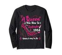 71st Birthday High Heel A Queen Was Born In September 1954 Long Sleeve T-Shirt