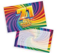71st Birthday Party Invitations Men Women - Now It's Party Time 28 Pack - Adults Birthday Invitations for Friends Family A6 Bday Party Invites Invitation Cards with Folding Envelopes