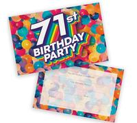 71st Birthday Party Invitations Men Women - Rainbow Balloons 28 Pack - Adults Birthday Invitations for Friends Family A6 Bday Party Invites Invitation Cards with Folding Envelopes