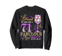 71st Birthday Queen Blessed by God 71 Fabulous Since 1955 Sweatshirt