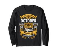 71st Birthday The Real Legends October 1954 71 Years Old Men Long Sleeve T-Shirt