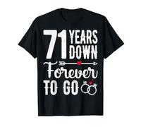 71th Wedding Anniversary - 71 Years Down Forever to Go T-Shirt
