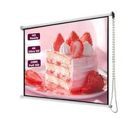 72/100in Manual Pull Down 4K HD Projector Movie Screen, 16:9/4:3 Wall Mounted Projection Screen for Home Theater Outdoor(72in 4:3)