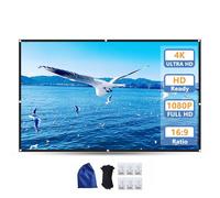 72-300 Inch Portable Projector Screen with Bag, 16:9 4K HD Anti-Crease Foldable Washable Projection Movie Screen for Indoor Outdoor(100 inch 16: 9)