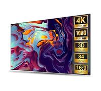72/80/84 Inch Fixed Frame Projection Screen, 16:9 Format, 8K/4K Ultra HD Ready, Works with Long Throw, Ultra Short Throw Projectors(84in)