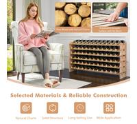 72 Bottles Storage Wine Rack Freestanding Pine Wood Display Shelf Wine Holder
